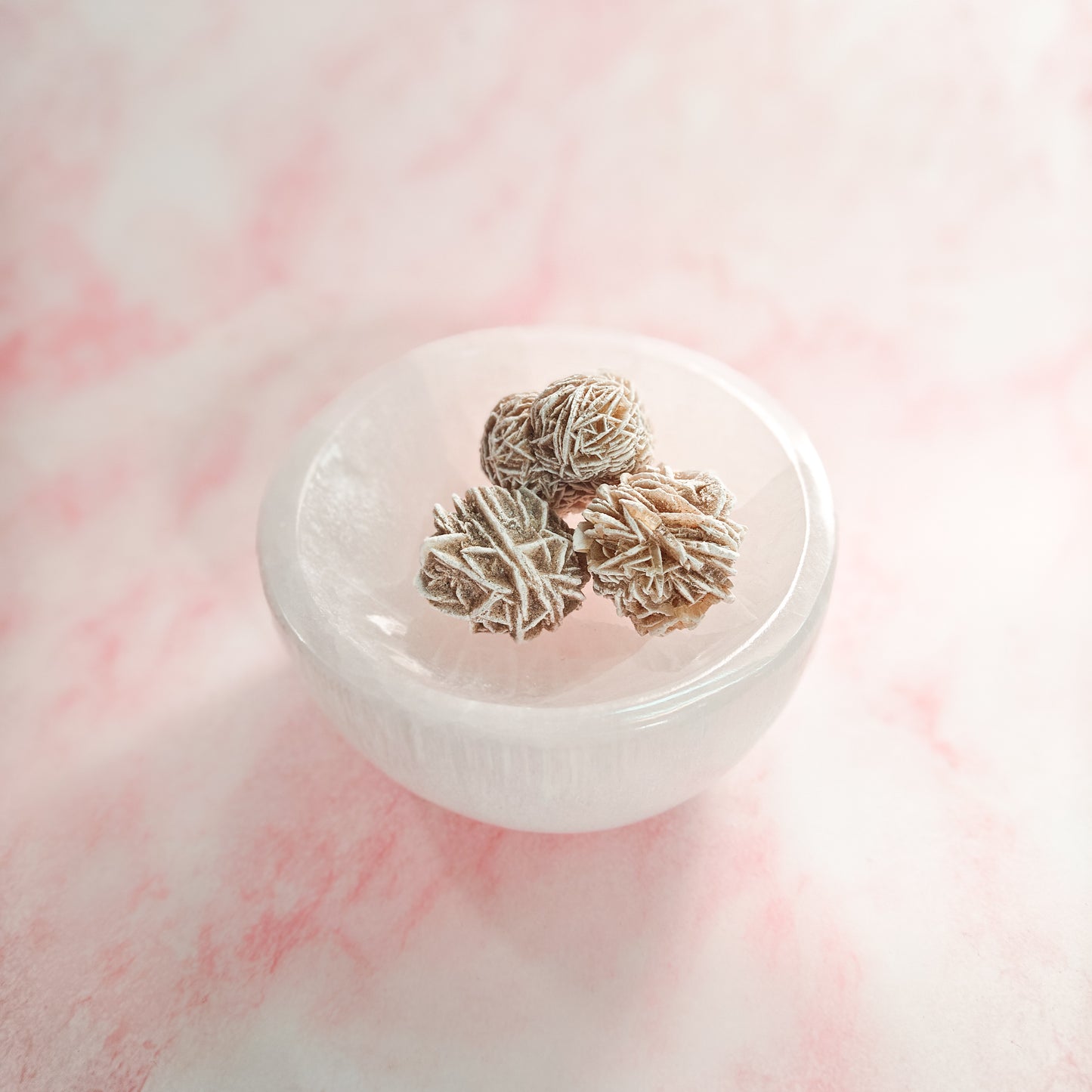 Aavikkoruusu seleniittikulhossa