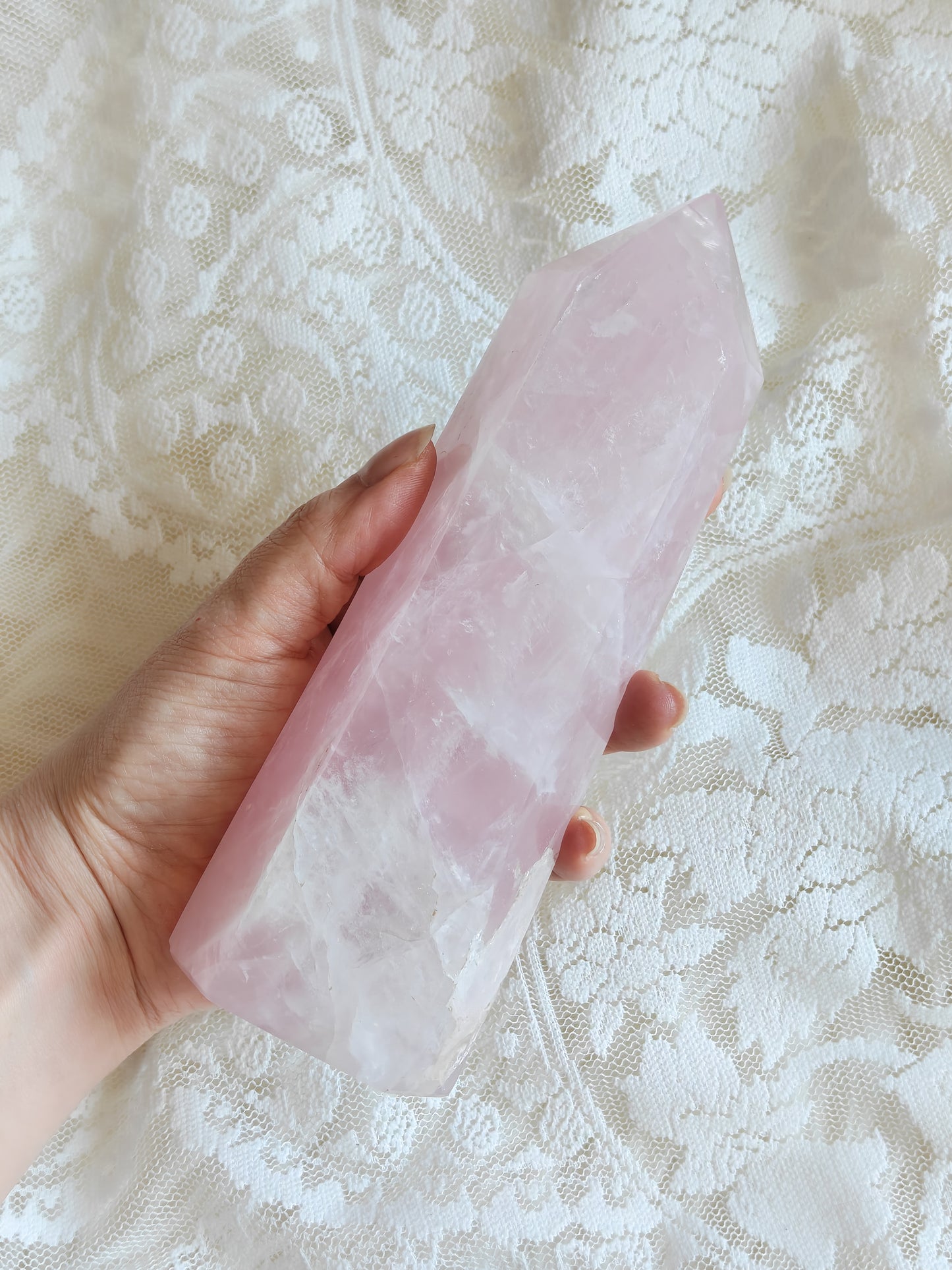 Ruusukvartsi torni 18cm